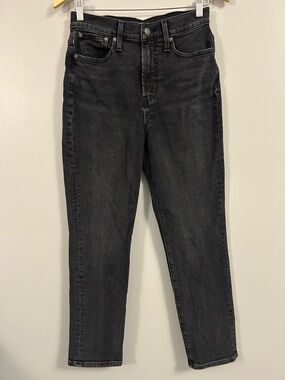 Madewell The Perfect Vintage Jean High-Rise Black Straight Jeans Size 26